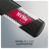 AXAGON EEM2-SC Obudowa zewnętrzna aluminiowa bezśrubowa USB-C 3.2 Gen 2 10Gbps - M.2 NVMe SSD, długość 30 do 80 mm szary
